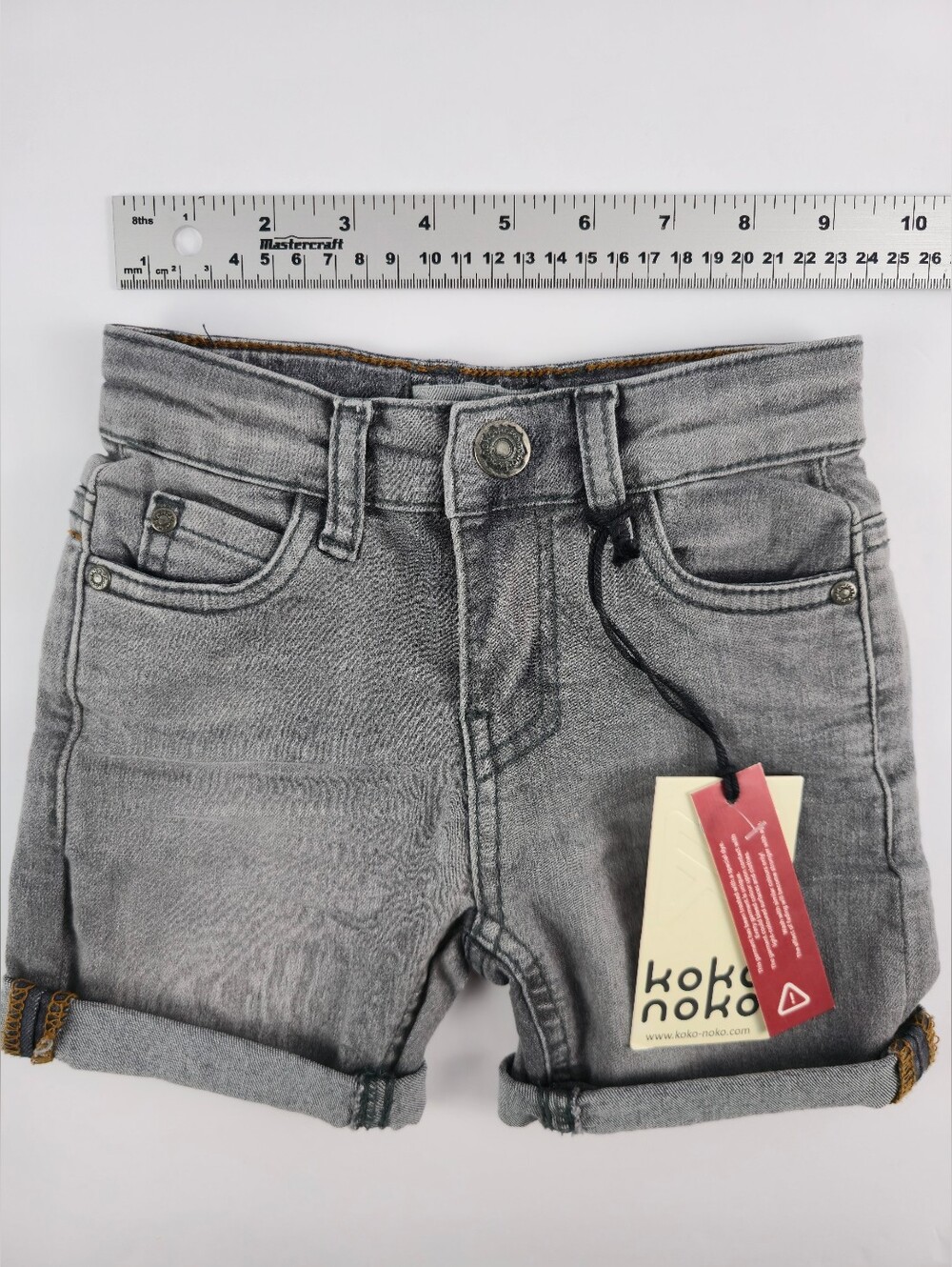 Koko Noko, Boy Jean Denim Shorts, Light Grey, 2Y - Picture 4 of 11